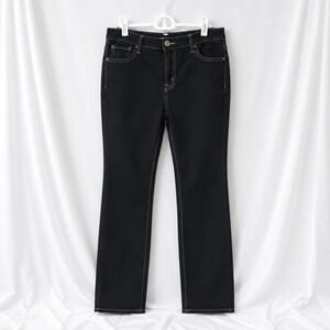 Bongo Womens Plus Size 20W Black Straight Leg Jeans Stretch Y2K Contrast Stitch